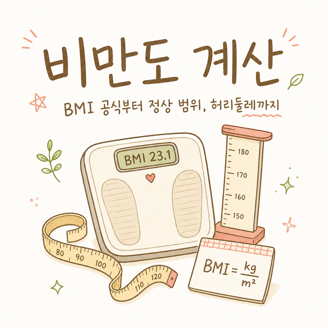비만도 계산 — BMI 공식부터 정상 범위, 허리둘레까지