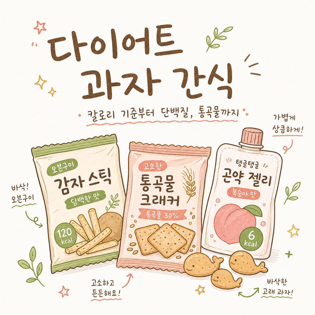 다이어트 과자 간식 — 칼로리 기준부터 단백질, 통곡물까지
