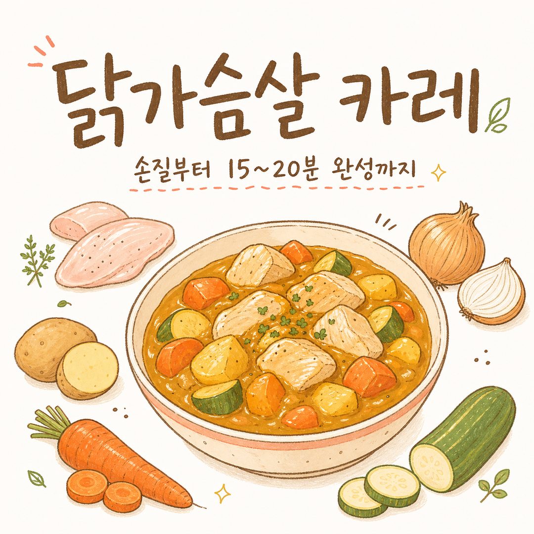 닭가슴살 카레 만드는법 — 손질부터 15~20분 완성까지