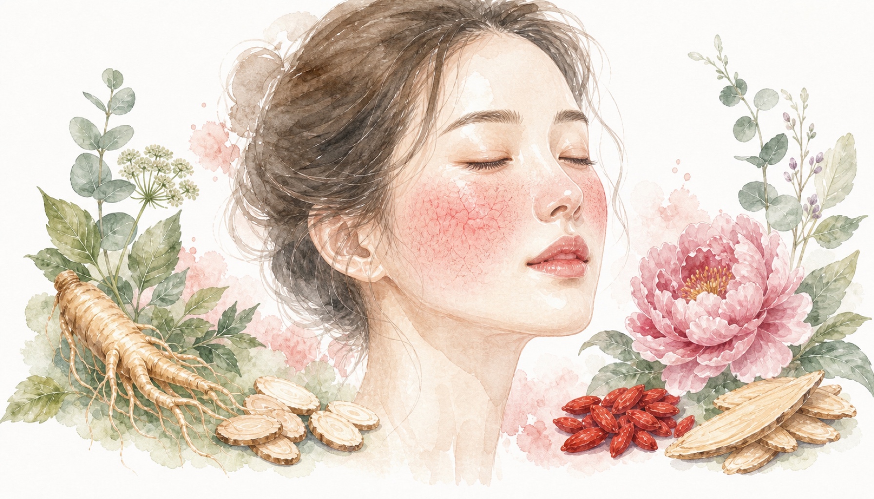안면홍조 한방 치료 — 얼굴 열 분포 및 피부 장벽 이미지