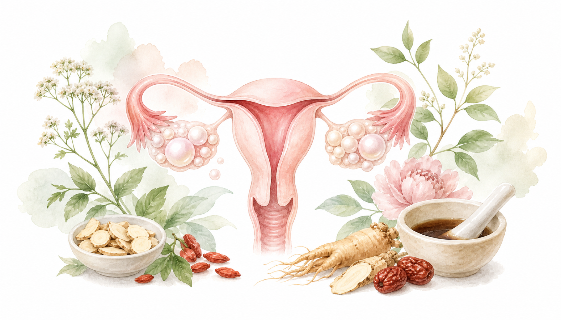난소낭종 한방 치료 — 난소 및 자궁 기혈 순환 이미지
